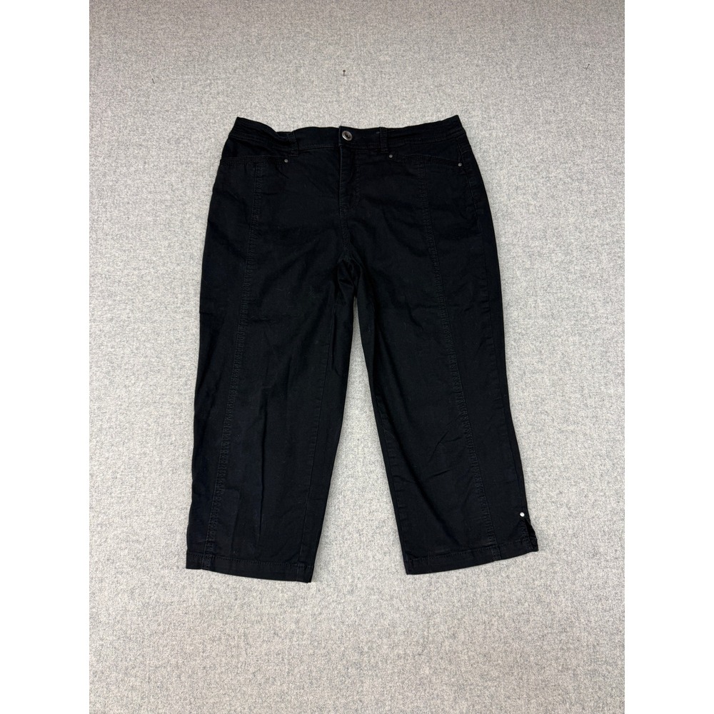 Style & Co | Cropped Pants | 8 | Black | Cotton Stretch Seam Detail Studded Hem